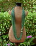 Blue Pottery Three Bead Side Necklace In Green